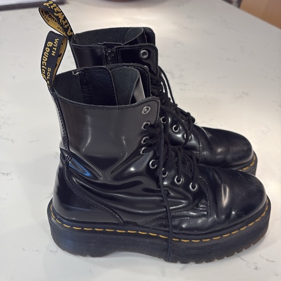 DR MARTENS Jadon Platform Patent Leather Boots in Black size 8 - Picture 3 of 16